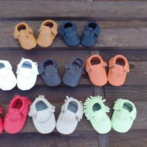 Genuine Leather Baby Moccasins Pink 0 To 6 Month
