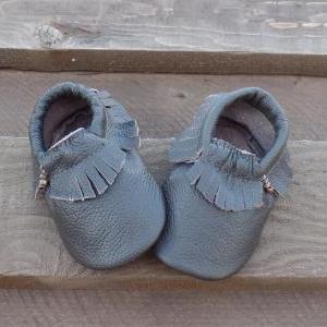 Genuine Leather Baby Moccasins Brown 0 To 6 Month